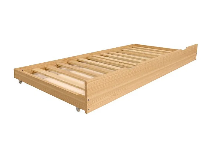 Drievoudig stapelbed + onderschuifbed hout grenen 135x190/90x190cm