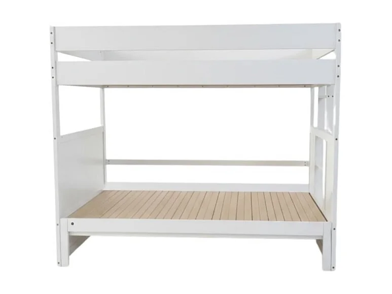 Lit superposé avec lit convertible en lit double bois blanc  170x203.5x99cm