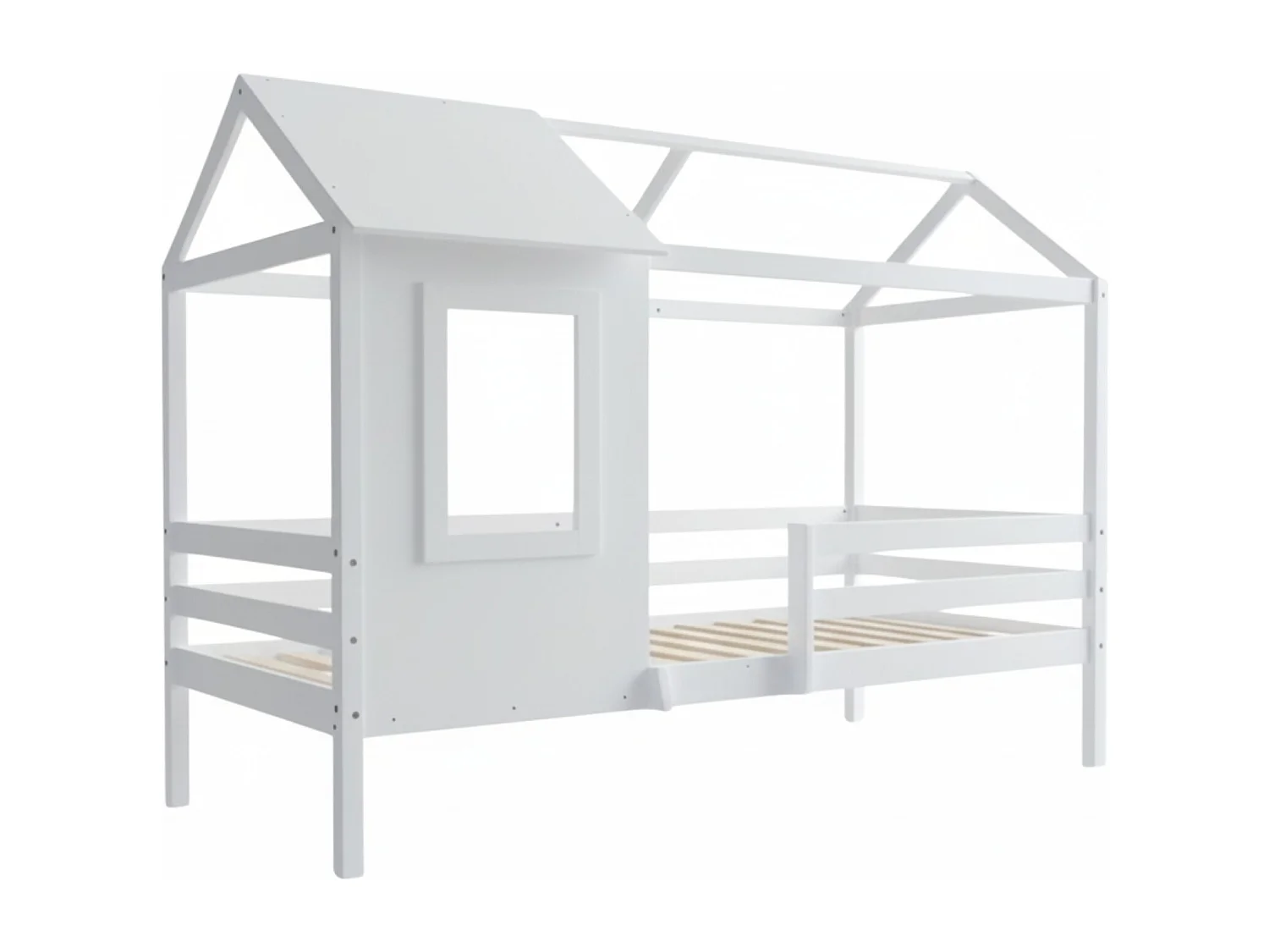 Deelbaar Montessori huisjesstapelbed hout wit 90x190/90x190cm