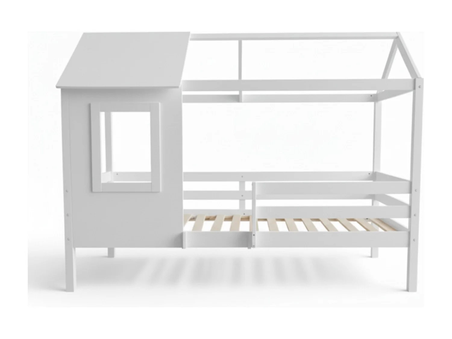 Deelbaar Montessori huisjesstapelbed hout wit 90x190/90x190cm
