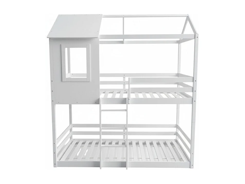 Lit superposé montessori divisible bois blanc 90x190cm