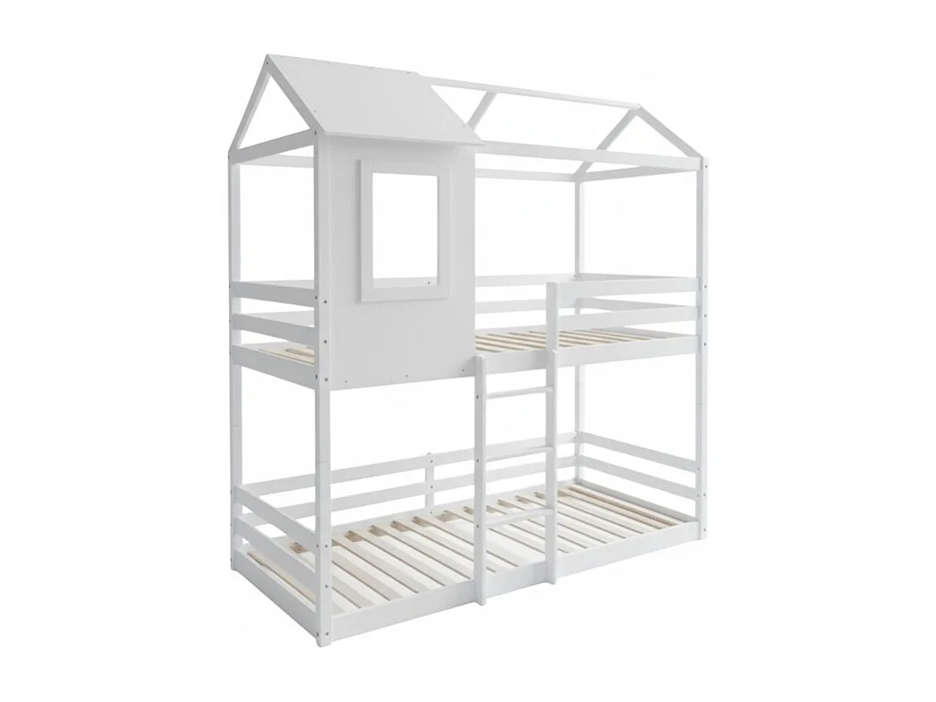 Lit superposé montessori divisible bois blanc 90x190cm