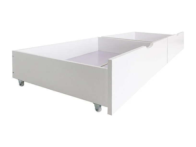 Lit superposé triple + 2 tiroirs bois blanc 135x190/90x190cm