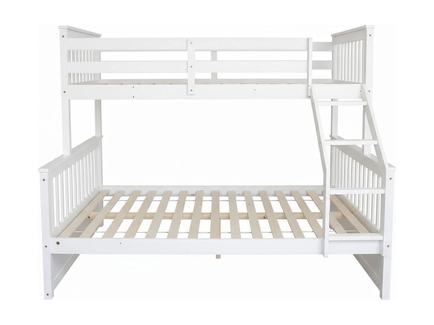 Drievoudig stapelbed hout wit 135x190/90x190cm