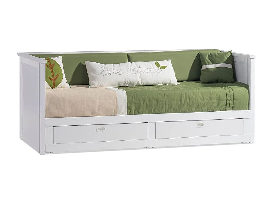 Divano estensibile con materasso bianco 160x200cm