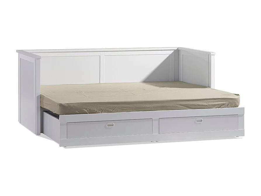 Divan extensible avec matelas blanc 160x200cm