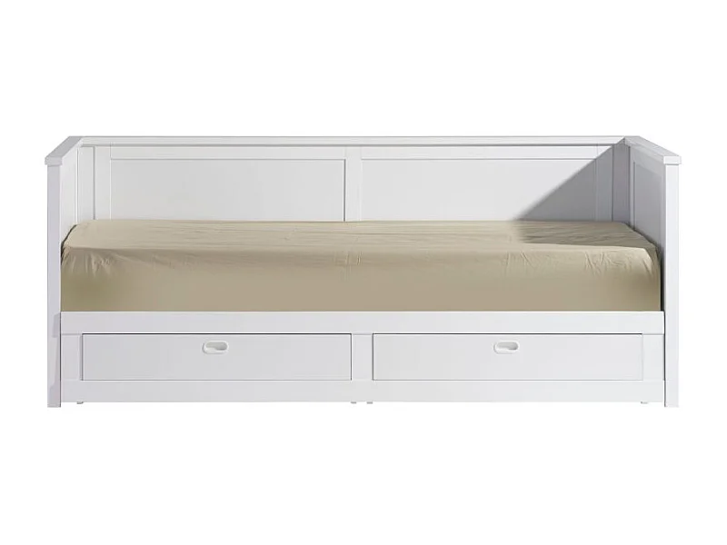 Ausziehbares Sofa mit Matratze weiß 160x200cm