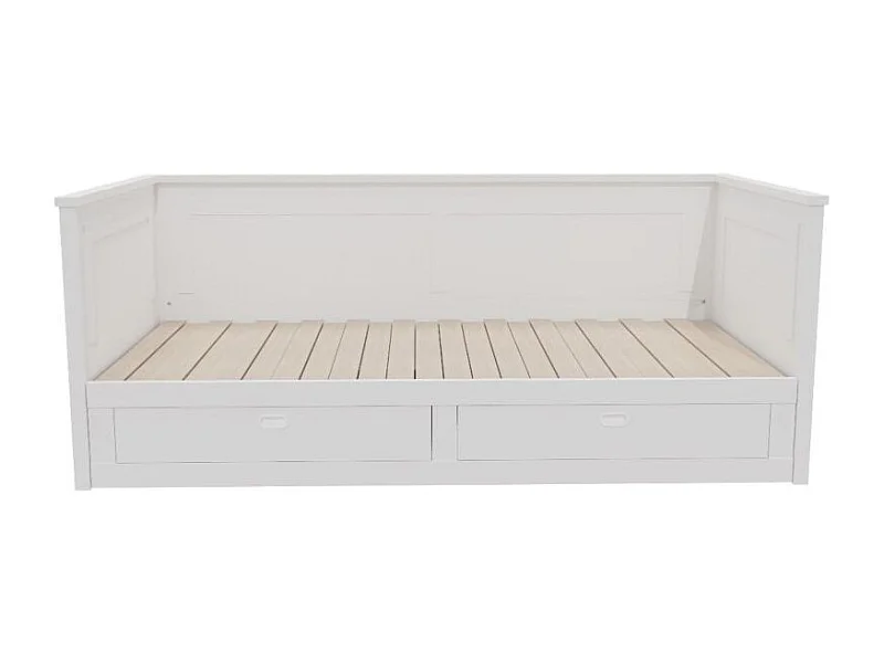 Divan extensible avec matelas blanc 160x200cm