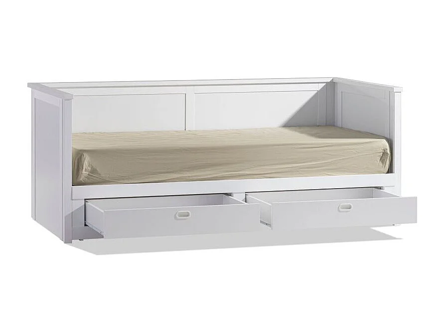 Divan extensible sans matelas blanc 160x200cm