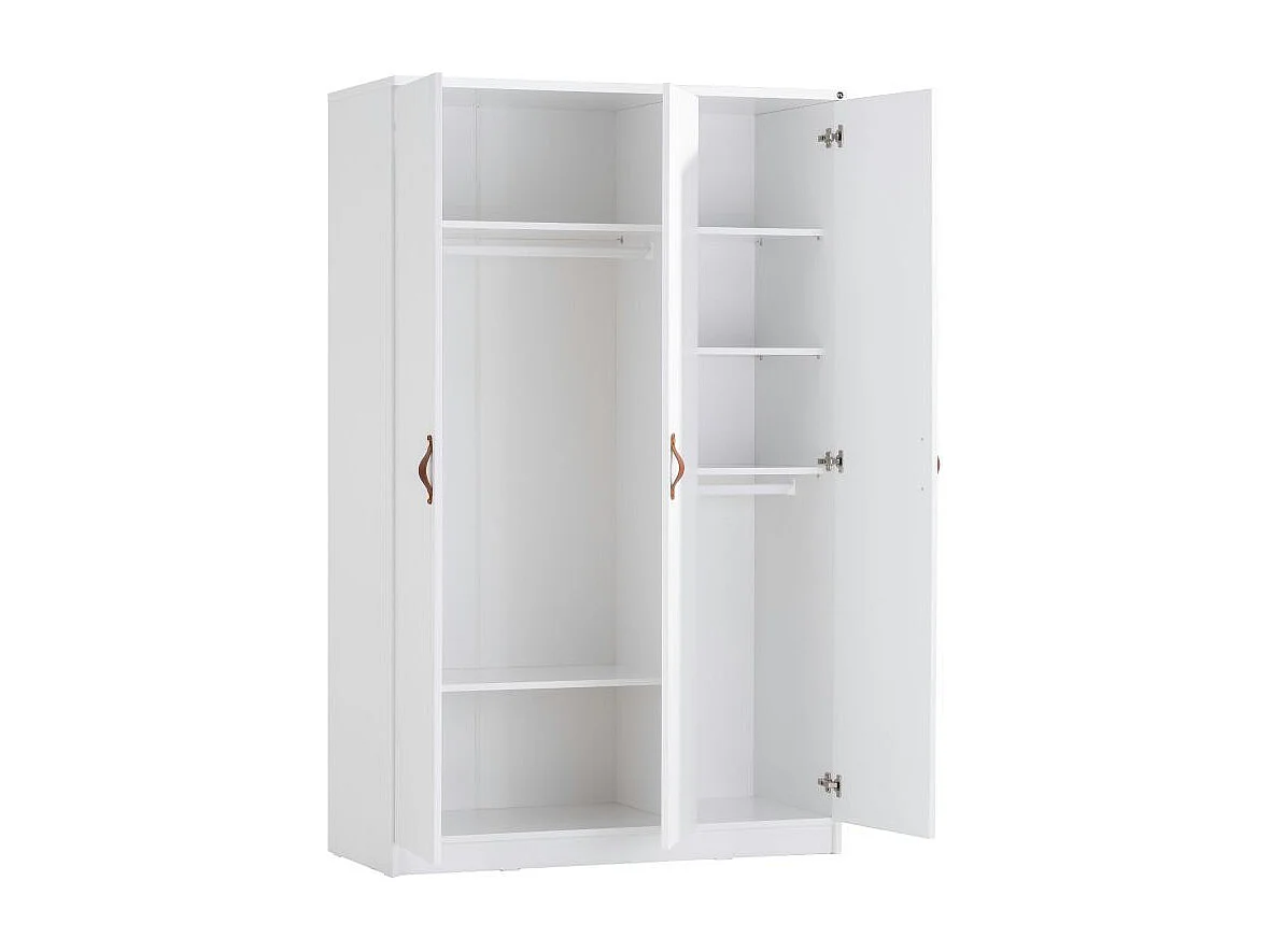 Schrank 3 Türen weiß 204.1x127.7x53.2cm