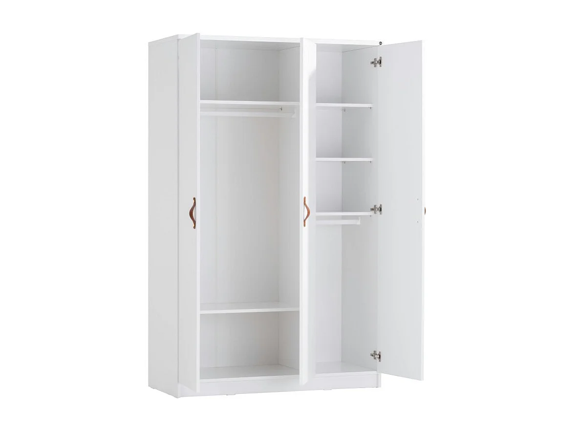 Armoire 3 portes blanc 204.1x127.7x53.2cm