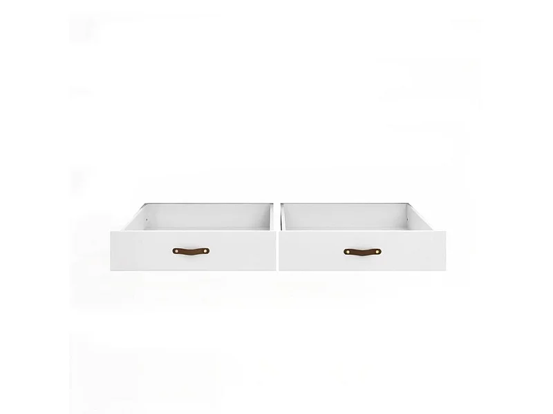 Lit + 2 tiroirs individuels + matelas blanc 90x200 cm