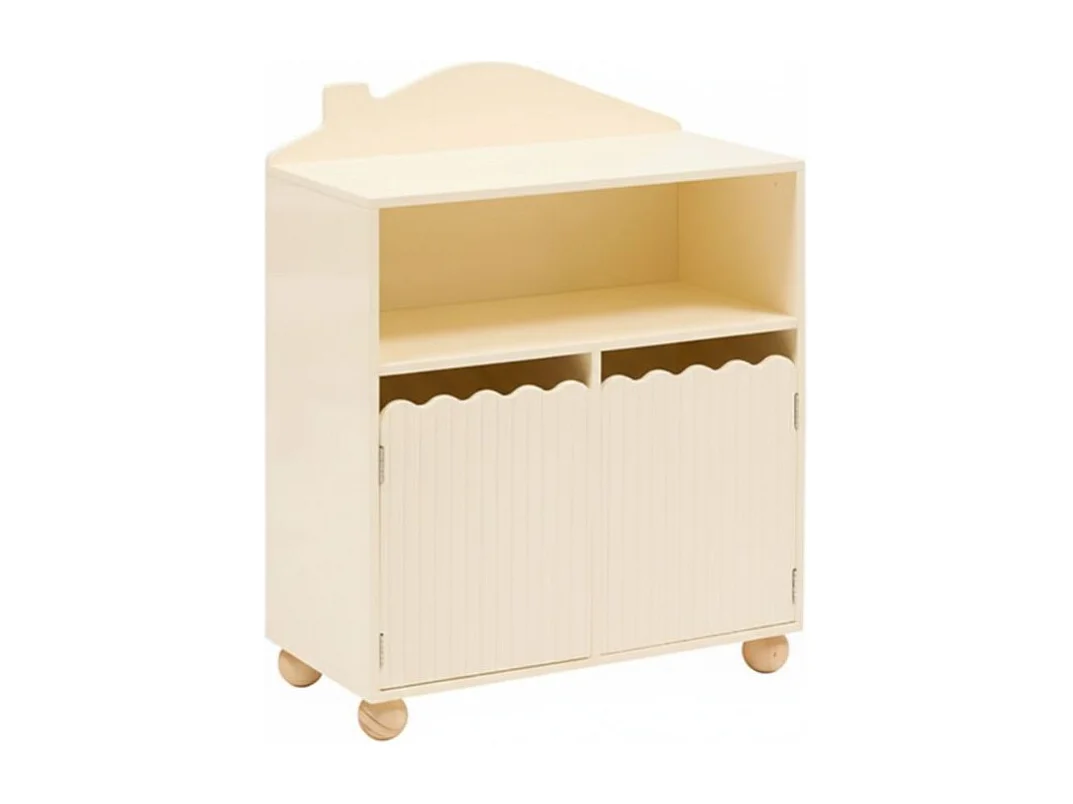 Regal niedrig mit Türen beige 75.5x60x30cm