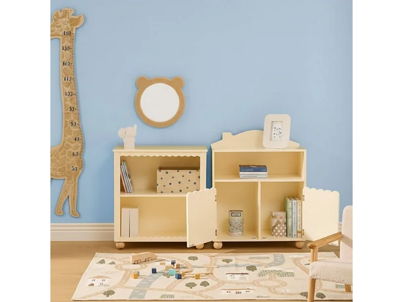 Regal niedrig mit Türen beige 75.5x60x30cm