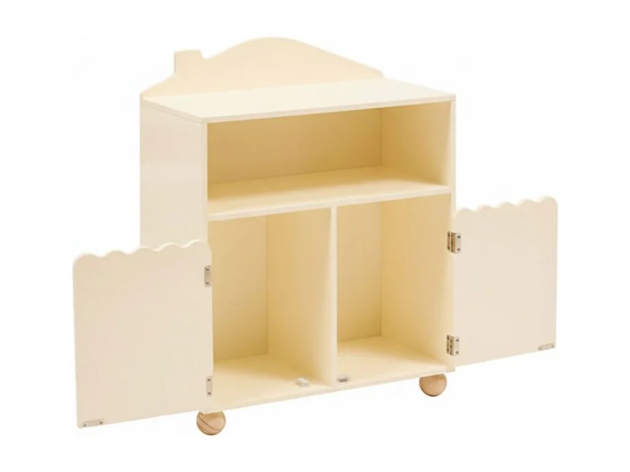 Regal niedrig mit Türen beige 75.5x60x30cm
