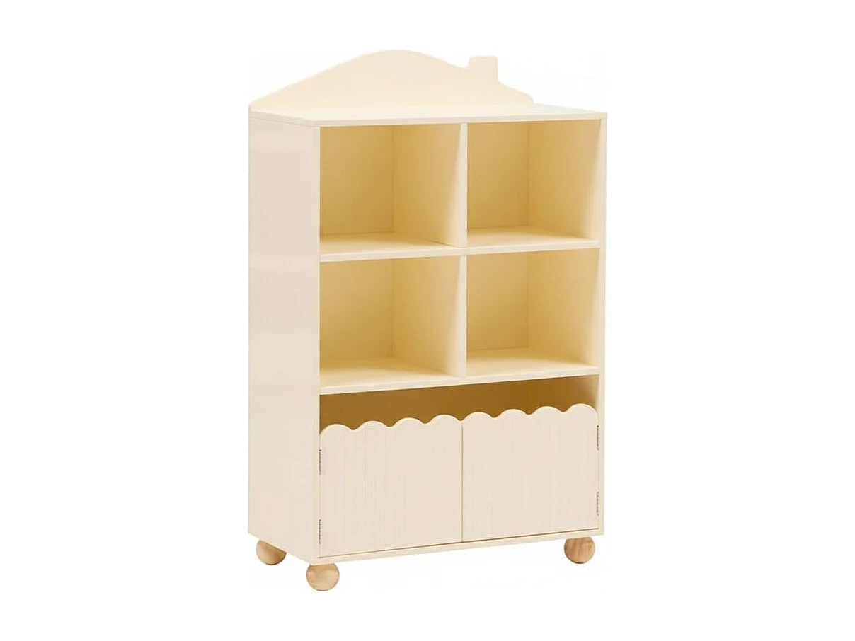 Regal hoch mit Türen beige 94.5x60x30cm