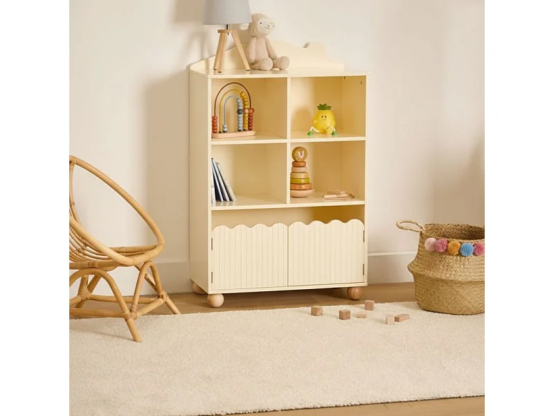 Regal hoch mit Türen beige 94.5x60x30cm