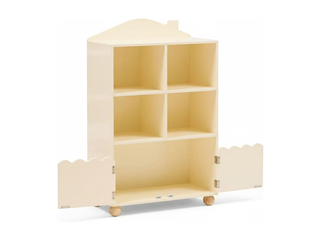 Regal hoch mit Türen beige 94.5x60x30cm