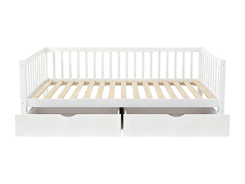 Letto evolutivo + 2 cassetti legno bianco 90x190cm