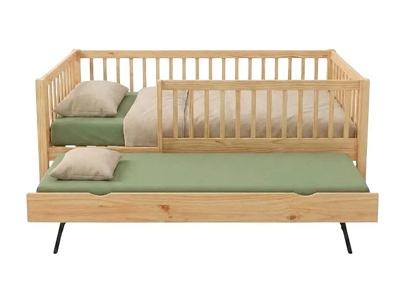 Meegroeibed + extra bed 80 hout grenen 90x190cm
