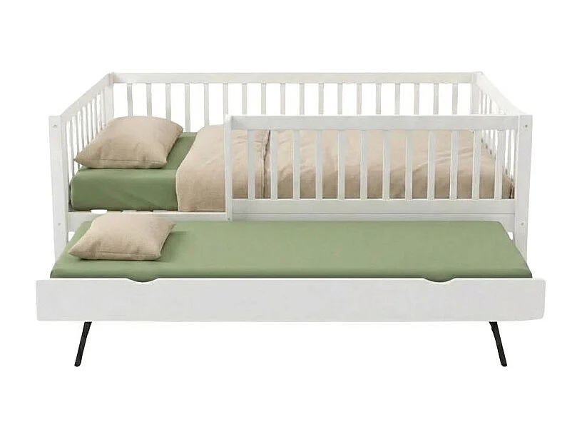 Letto evolutivo + letto supplementare 80 legno bianco 90x190cm