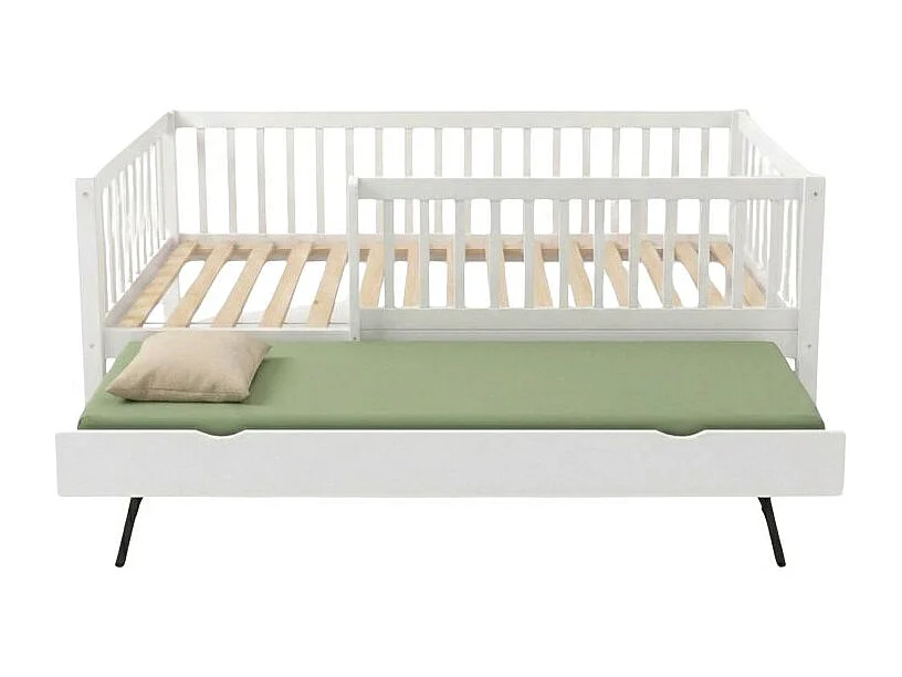 Letto evolutivo + letto supplementare 80 legno bianco 90x190cm