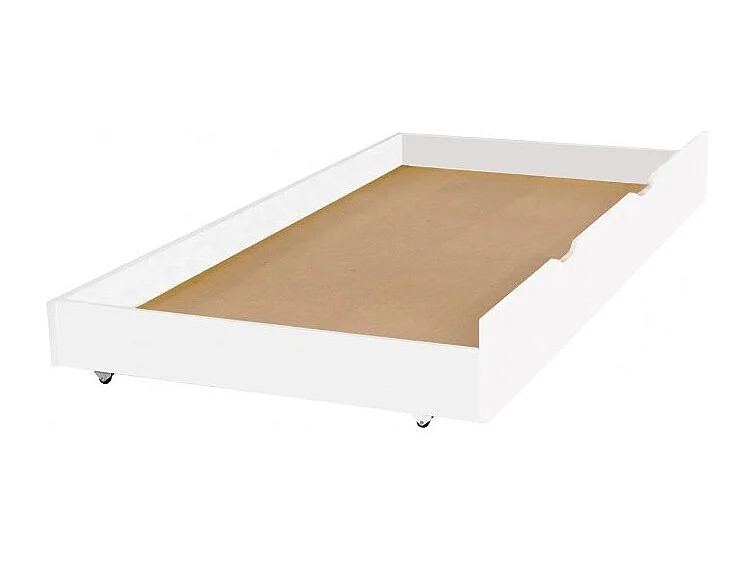 Mitwachsendes Bett + Schublade Holz weiß 90x190cm