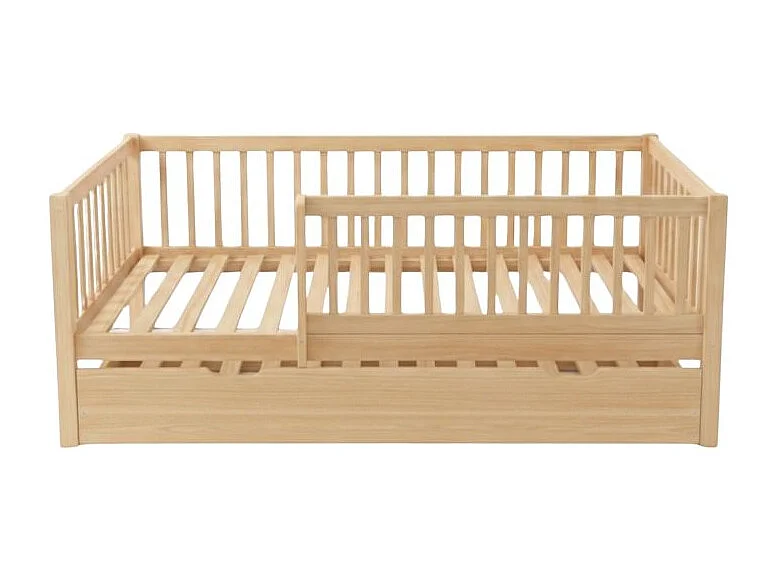 Meegroeibed + extra bed 90 hout grenen 90x190cm