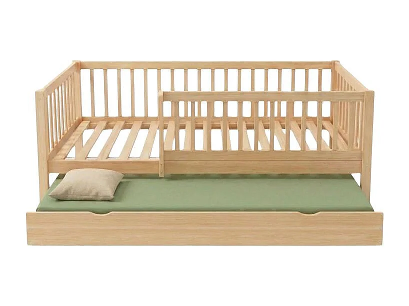 Meegroeibed + extra bed 90 hout grenen 90x190cm