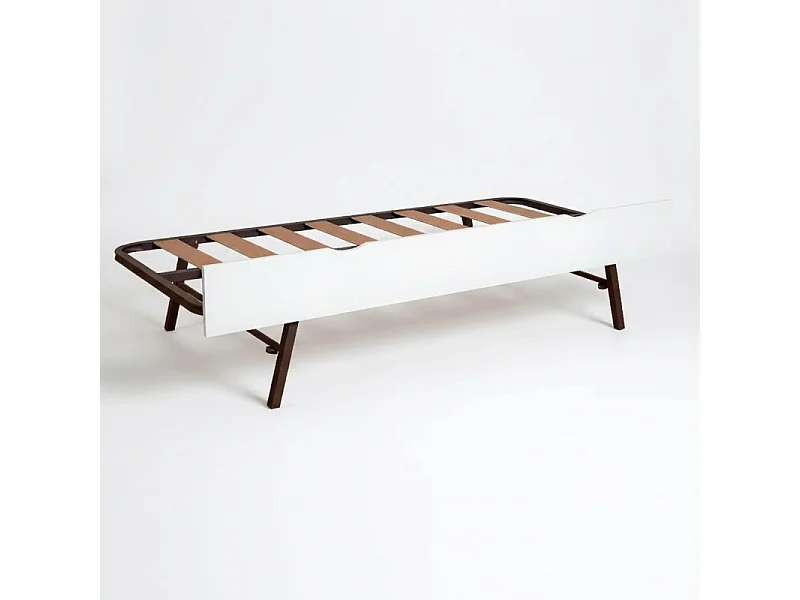 Mitwachsendes Bett + Zusatzbett 90 Holz weiß 90x190cm