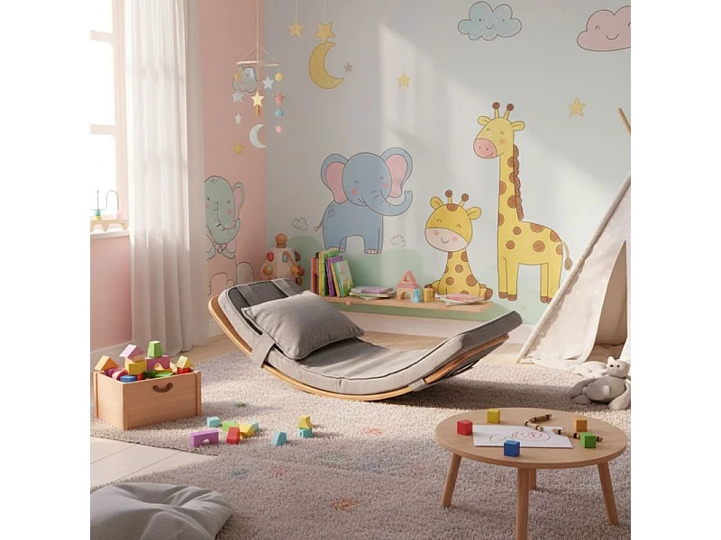 Coussin pour la planche courbe polyester gris 20x82x30cm