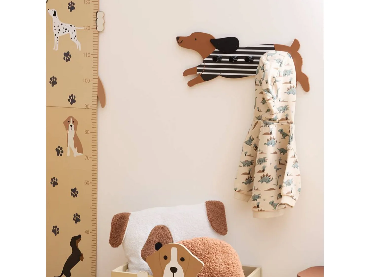 Porte-manteau mdf marron 6x50x20cm