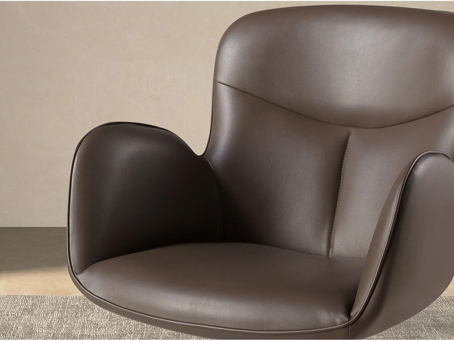 Chaise pivotante en similicuir marron chocolat 4205 ANGEL CERDA