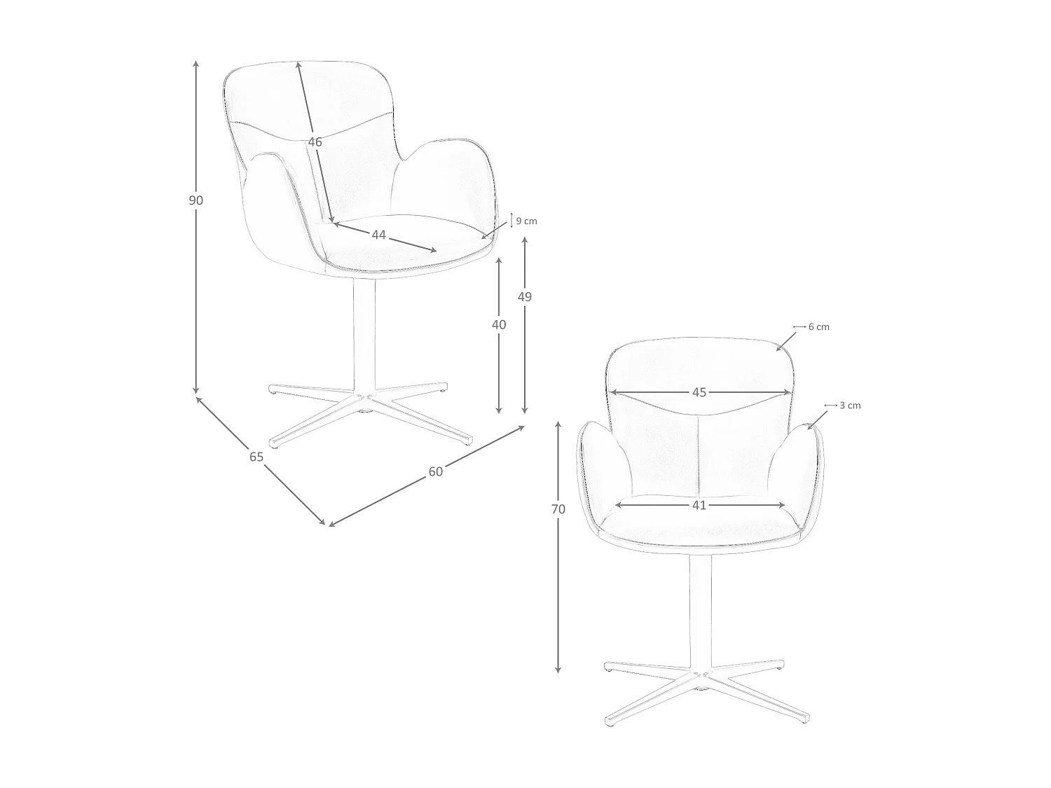 Chaise pivotante en similicuir marron chocolat 4205 ANGEL CERDA