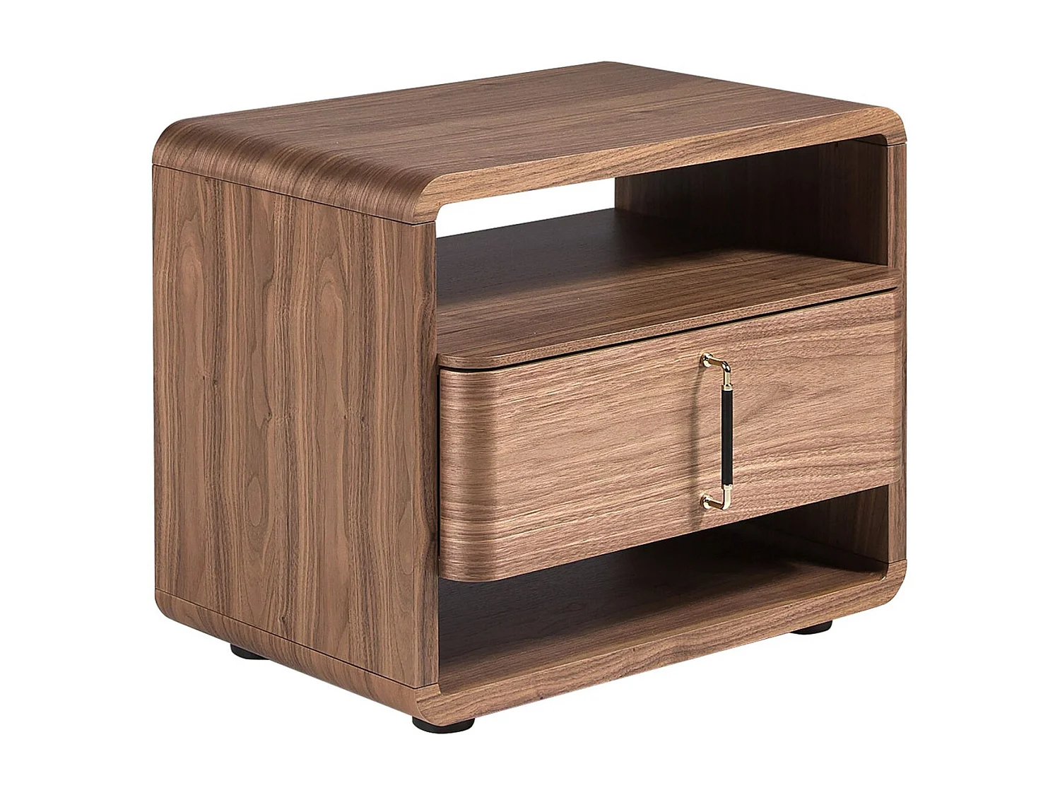 Nachttisch aus Nussbaum und schwarzem PVC 7225 ANGEL CERDA