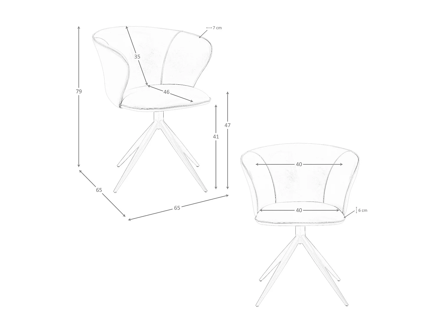 Sedia girevole in similpelle color camel 4201 ANGEL CERDA