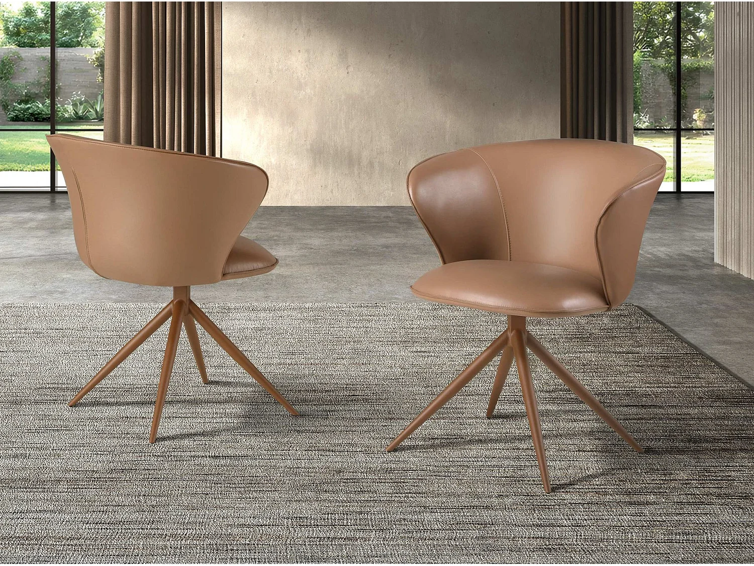 Chaise pivotante en similicuir camel 4201 ANGEL CERDA