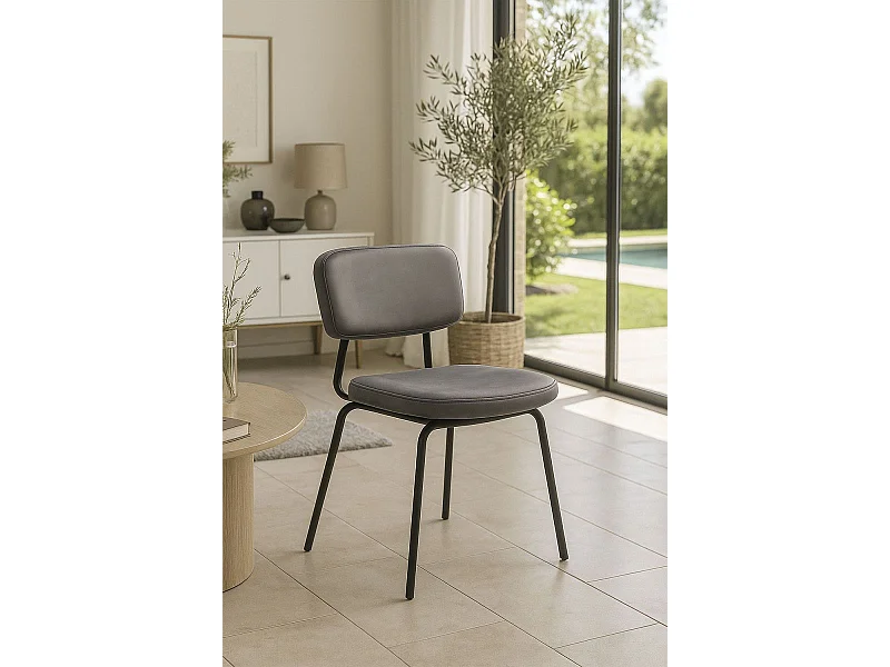 Sillas Comedor - Silla Liora Terciopelo - Gris oscuro