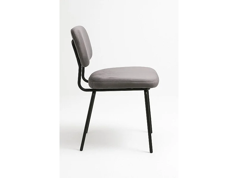 Sillas Comedor - Silla Liora Terciopelo - Gris oscuro