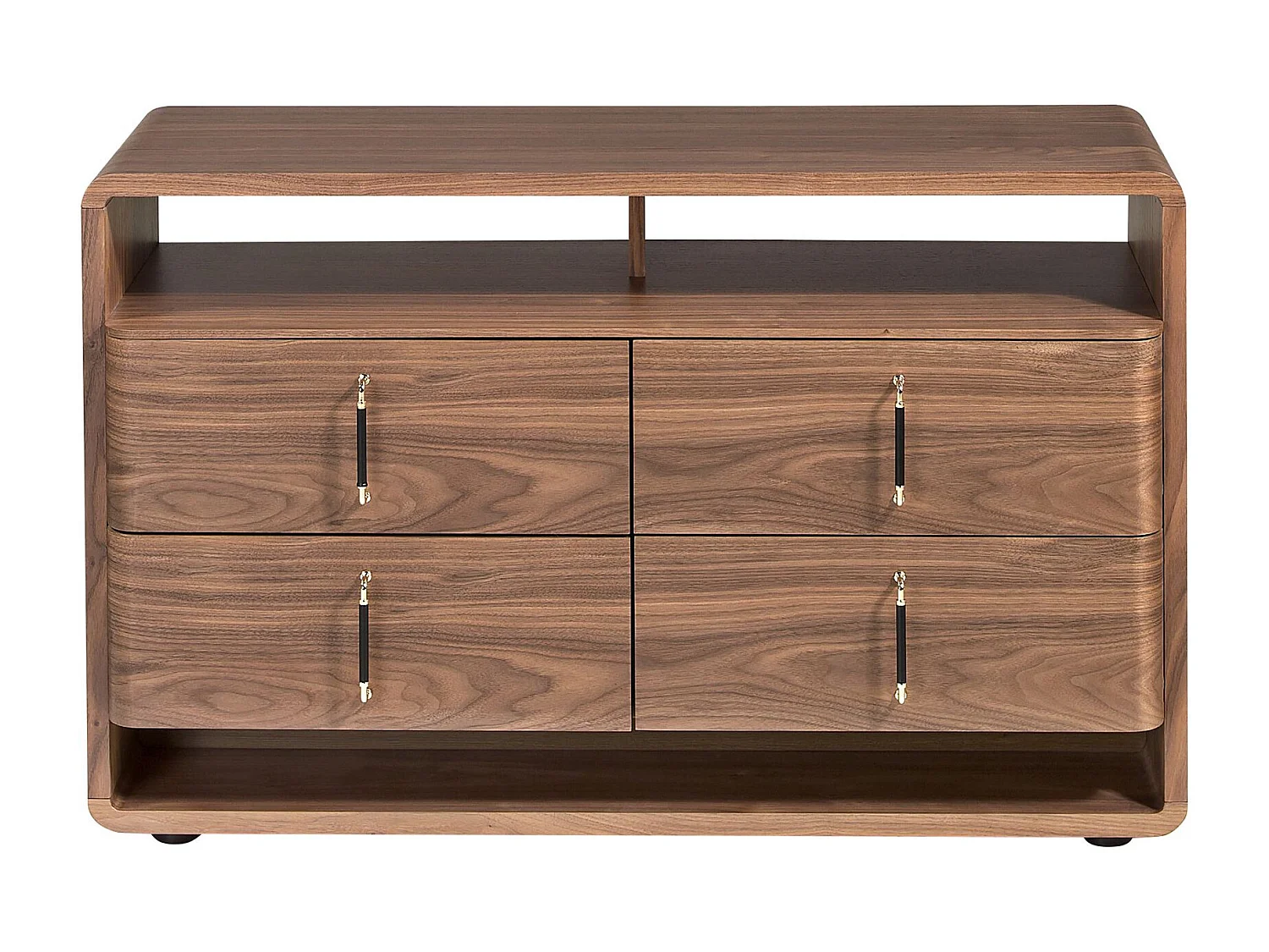 Kommode aus Nussbaum und schwarzem PVC 7226 ANGEL CERDA