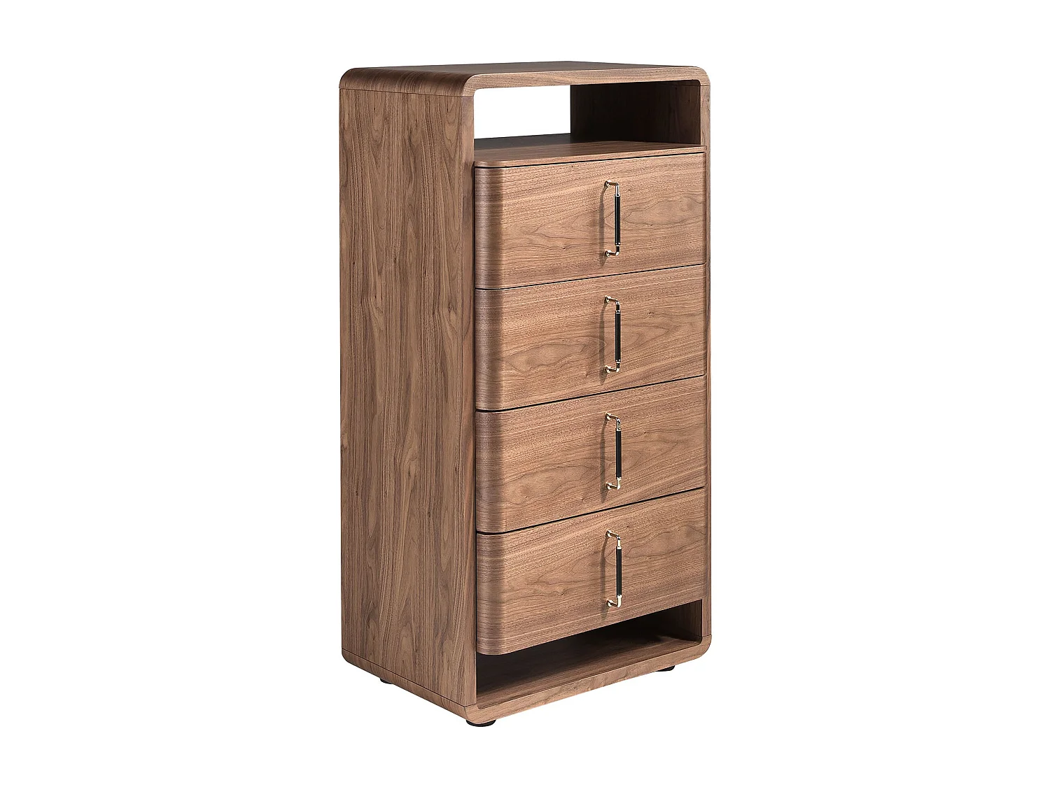 Kommode aus Nussbaum und schwarzem PVC 7227 ANGEL CERDA