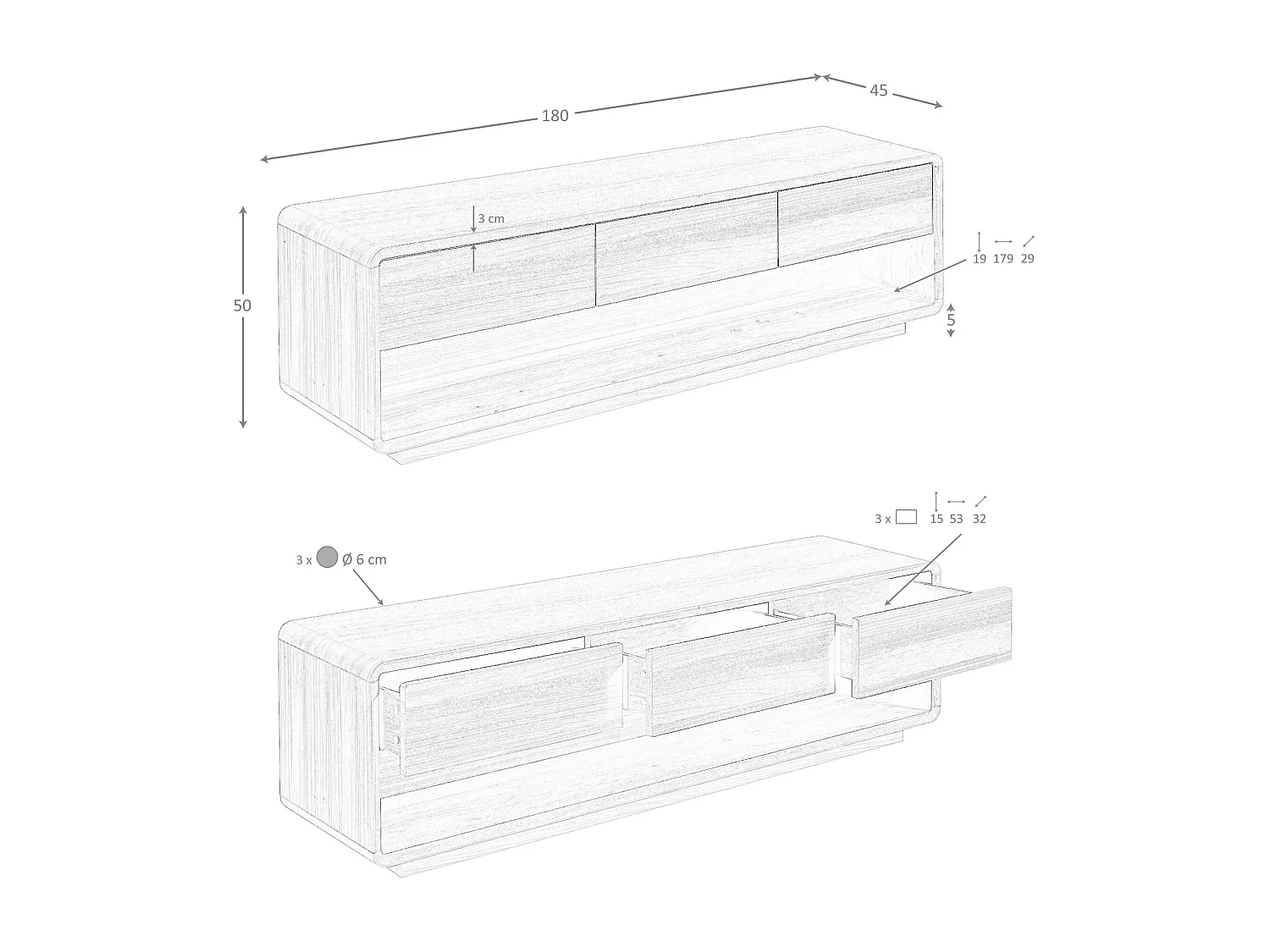 TV-Möbel aus Nussbaum 3289 ANGEL CERDA