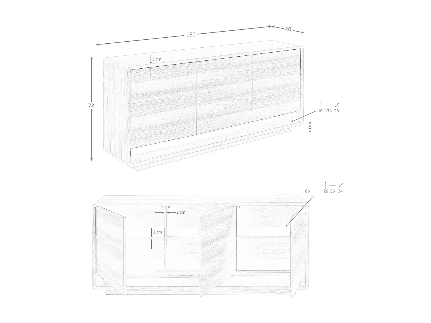 Buffet en noyer 3293 ANGEL CERDA