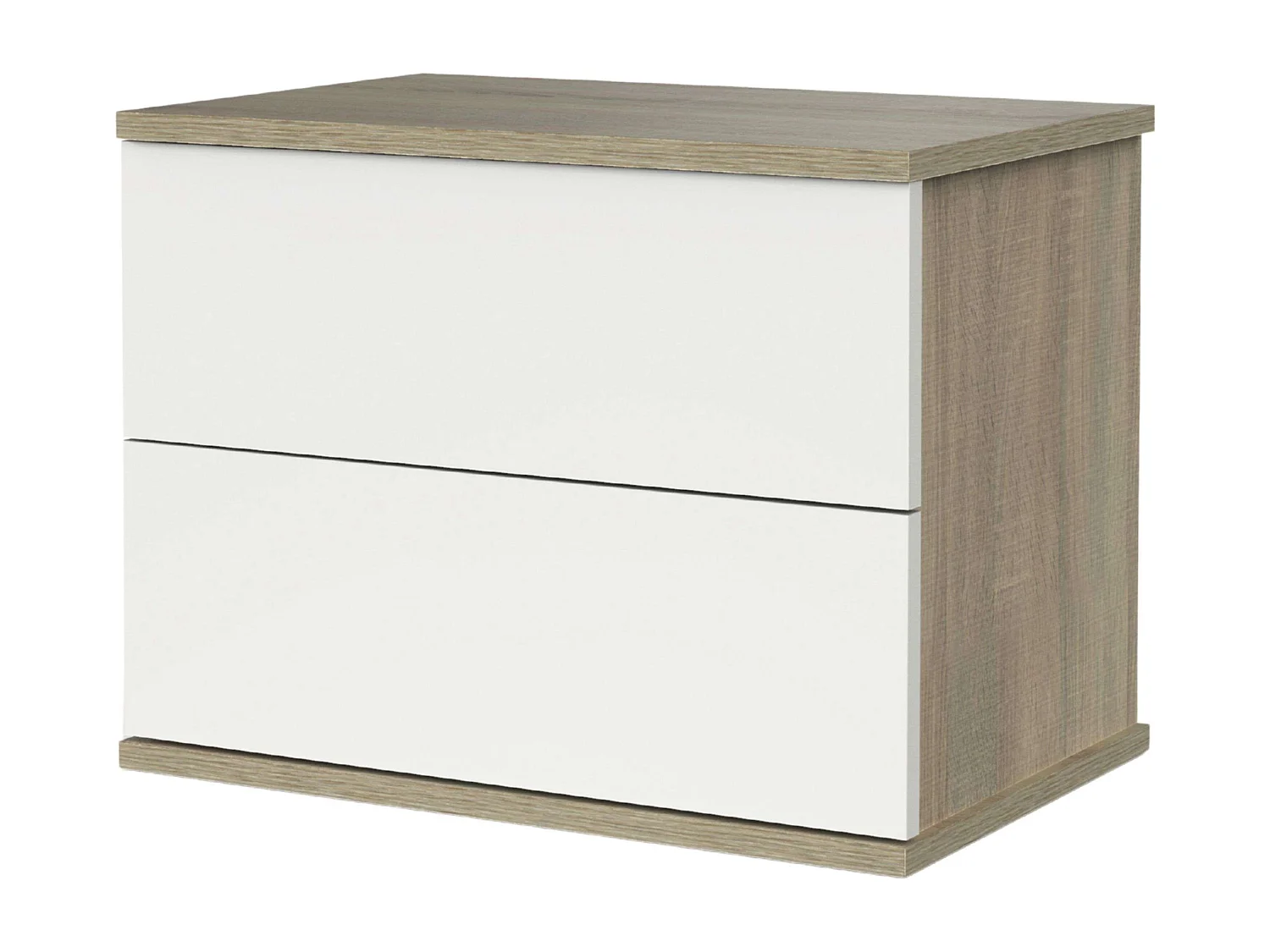 Conjunto de quarto Erika em carvalho Cambriano e branco (cabeceira + 2 mesas de cabeceira) 270x94x34cm