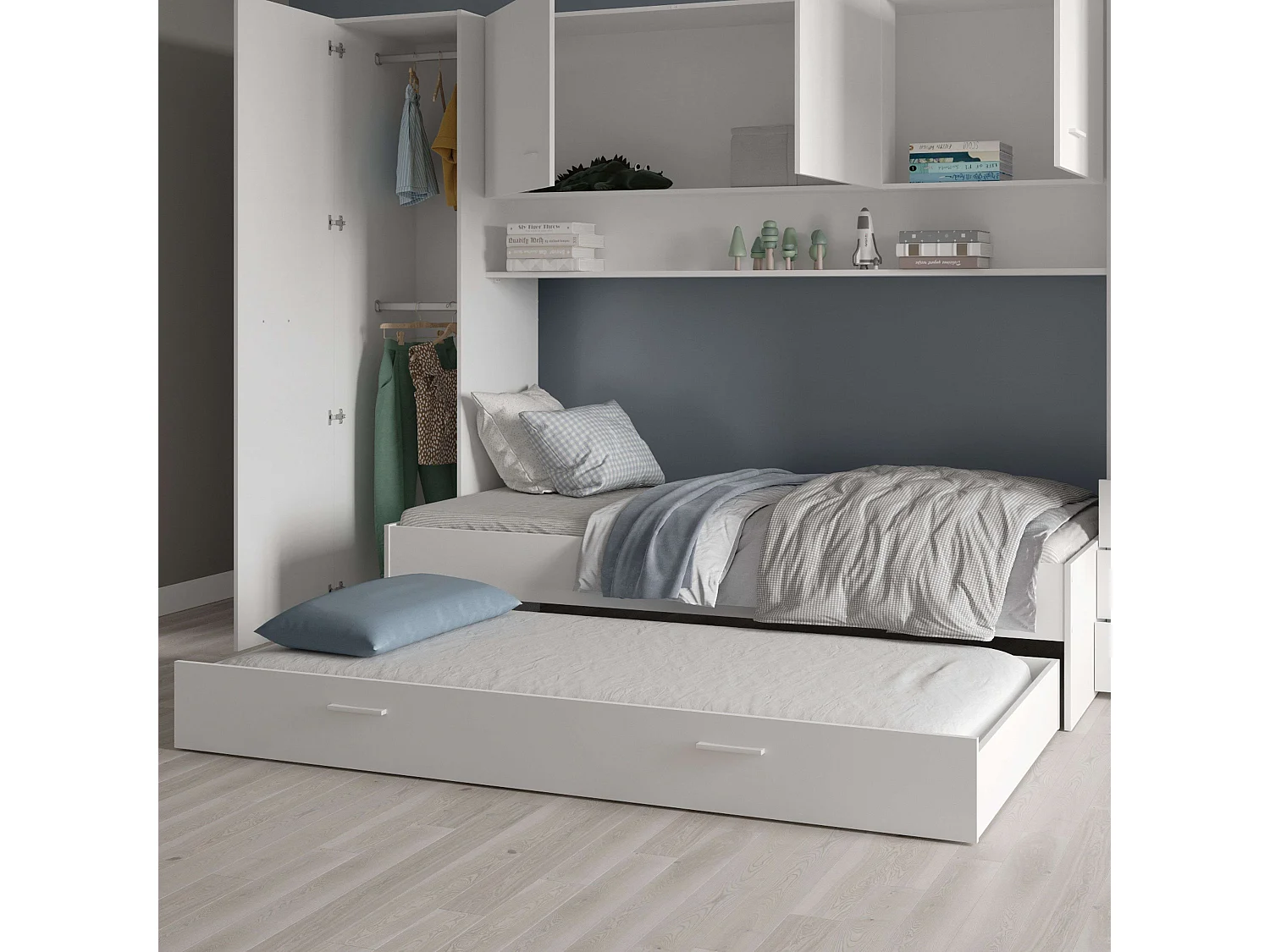 Cama nido Tidy juvenil 1 cajón inferior 90x200 cm para colchón 90x190 cm