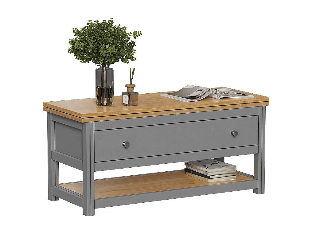 Tavolino salotto antracite/quercia 100x40x44.5 vikla