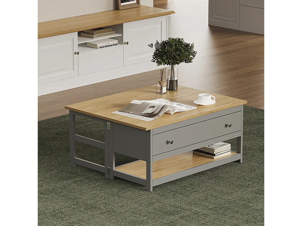 Tavolino salotto antracite/quercia 100x40x44.5 vikla