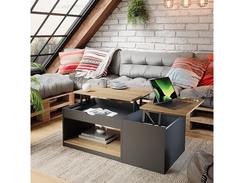 Couchtisch schwarz 55x110x54 avela