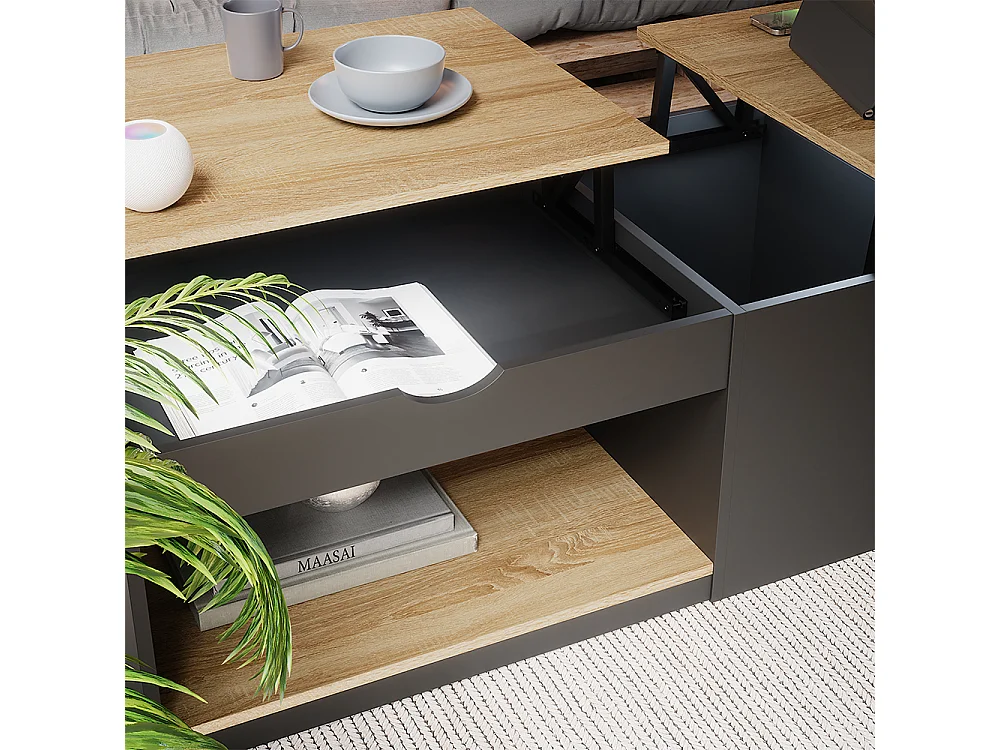 Couchtisch schwarz 55x110x54 avela