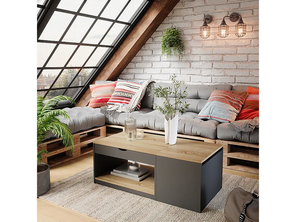 Couchtisch schwarz 55x110x54 avela